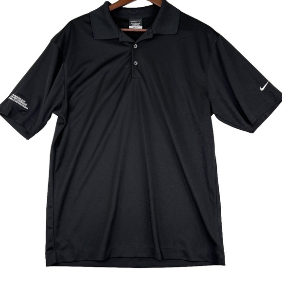 Nike Dri-Fit Golf Polo Black Size Medium - Picture 1 of 8